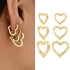 Hoop örhängen guldfärg hjärtform öron spänne cirkel för kvinnor trendig charm liten örhänge smycken gåva2470