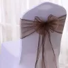 Kanatlar 10/50pcs Düğün Organza Sashes Şerit Dekorasyon Sandalyesi Kapak Geri Elastik Knot Yay Çarpışıklık Kemeri Ziyafet Lüks Doğum Günü Partisi