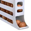 Kitchen Storage 4 Layer Rolling Egg Dispenser Space Saving 30 Container Holder Plastic Tray For Refrigerator Kichen Cabinet