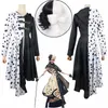 Anime Cruella Cosplay Costume Maid Dr Cloak z rękawiczkami Halen Carnival Suit Cruella de vil dla dorosłych kobiet U9by#