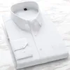 Formell Dr -skjorta för mäns rutig LG -hylsa Slim Fit Designer Busin randiga manliga sociala vita skjortor plus storlek S till 8xl D2JN#
