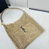 Bolsa de praia de ombro palha casual tote moda 2024 novo designer tecido sacos de compras verão bolsas alta qualidade