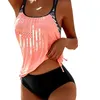 Women's Swimwear Oversize Tankini Set Two Piece Elegant Padded High Waist Swimsuit Swim Bra Tops Women Junior Swimsuits