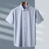 Брендовая мужская повседневная рубашка с коротким рукавом Busin, новинка лета 2023, большая классическая офисная рубашка высокого качества в полоску 6XL 7XL 8XL u1Pu #