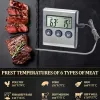 Jauges électroniques numériques LCD thermomètre alimentaire sonde BBQ viande eau huile température de cuisson alarme minuterie de cuisson cuisine testeur de cuisson