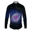 Мужские повседневные рубашки Вселенная Рубашка с 3D принтом Стиль Модная тенденция с длинным рукавом Весна и осень