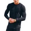 2023 Nieuwe Mannen Lg Mouw T-shirt Spier Top Hemd Ronde Hals Basic Tee Pullover Top Fitn Fit Heren ronde Hals Lg Mouw U0iV #