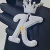 GRA Certificate Customized Jewelry 2In Sier Iced Out VVS Moissanite Letter Initial K Name Pendant