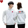 men Women Fleece Stand Collar Jacket Heart Embroidery Letter Printing Cott Zipper Pocket Autumn Winter Sweater l6Zs#