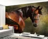 壁紙Papel de Parede Horse Oil Painting Retro 3D Wallpaperリビングルームソファテレビ壁寝室の紙家庭装飾レストランの壁画