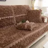 Housses de chaise Housse de canapé en peluche imprimée rose 3D hiver épaissir canapé chaud pour salon décor à la maison nordique anti-dérapant dossier housse
