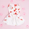 Dog Apparel Valentines Day Clothes Hearts Outfit Red Tulle Dress With Bowknot For Small Dogs Cat Girl