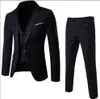 Chaqueta + pantalón + chaleco Hombres 3 piezas Slim Fit Casual Traje de esmoquin Trajes masculinos Conjunto Novio de boda Dr Busin Blazers Chaqueta S-6XL S9lj #