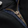 Zwarte Rits Patchwork Rechte Plus Size Jeans Heren Brand Design Denim Straight Plus Size Design Broek Plus Size 45fT #