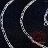 Ciondoli in argento sterling 925 16/18/20/22/24/26/28/30 pollici 2mm piatto collana a catena laterale per le donne uomo moda gioielli festa di nozze