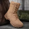 Boots New Waterproof Tactical Military Army Desert Boots for Men Hiking Midcalf Hightop Men's Combat Boots Fashion Work Men's Shoes