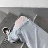 Summer Ripped Jeans Hommes Straight Distred Denim Pantalons Adolescents Rétro Style Coréen Fourrure Trou Street Wear Oversize S-3XL BF H26b #