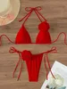 Micro Bikini Push Up Costumi da bagno donna 2024 Costumi da bagno femminili sexy Set brasiliano Costume da bagno a due pezzi Perizoma Biquini solido 240322