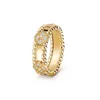 Designer de luxo anel feminino jóias charme pulseira quatro folhas grama pulseira elegante moda aço titânio masculino 18k rosa gold221t