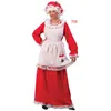 Red Chritmas Funny Cosplay Dr for Girl Women Doross Holiday Xmas Santas Cos Cose Wear Christmas Maid Cosplay Odzież F02S#