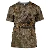 T-shirt da uomo casual estiva Camo Hunting Animal Rabbit, T-shirt Pige 3D Fi Street T-shirt a maniche corte pullover da donna t w17U #