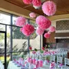 PCS 15/20cm Pompomlar Çiçek Doku 50 Çelenk Düğün Dekorasyonu Diy Kağıt Çiçekler Bebek Duş Doğum Günü Partisi S