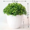 Fleurs décoratives 32 têtes 14 cm boule d'herbe verte artificielle bonsail en pot maison jardin chambre balcon décoration de bureau petites fausses plantes