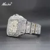 Luxo Hip Hop Ice out Mens Watch Iced Custom Bling Cz VVS Silver Square Diamond
