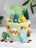 Albums de décoration de gâteau de dinosaure de dessin animé, tenant des œufs, tyrannosaure Rex Jurassic, poupée en caoutchouc souple, décoration de gâteau d'anniversaire pour enfants