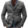 Блейзеры для мужчин Роскошный мужской комплект Мужской пиджак Herringbe Однобортный свадебный повседневный Slim Fit Новые костюмы и блейзеры b0eb #