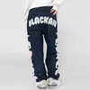 Pelzige Schädel Sterne Stickerei Jeans Männer Harajuku Vibe Stil Gerade Hosen Männliche Streetwear Oversize Casual Hip Hop Denim Hosen D9Fs #