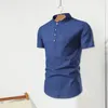 Men's T Shirts Relaxed Style Men Shirt Stand Collar Elegant Slim Fit Summer For Formal Business Events Soft