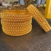 Bangle 4pcs Dubai Bangles For Women Gold Color Islam Middle East 24k Ethiopian Bracelets Wedding Jewelry African Gifts260h