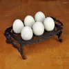 Armazenamento de cozinha em ferro fundido, recipiente para ovos, organizador criativo, aparelho para 6 ovos, suporte artesanal, presente