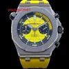 Orologio da polso sportivo AP Orologio da uomo Royal Oak Offshore Series 42mm Doppio occhio Timing Piastra colorata Orologio meccanico automatico di moda casual di lusso