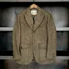 men's Blazer Slim Fit Tweed Wool Elegant Classic Single Piece Groom's Suit Wedding Autumn Winter Vintage Jacket R6dU#