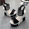 Casual Shoes 2024 Fashion Wedge Women Belt Buckle High Heel Fish Mouth Sandals Luxury Sandal