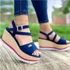 Sapatos de fitness moda feminina sandálias plataforma chinelos cunhas saltos senhoras verão slides mujer fivela flip flops plus size 43