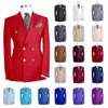 Elegant Solid Men's Blazer Fi Peak Lapel Double Breasted Jacka Formell smart casual Wedding Tuxedo Male Blazer Endast 1 Piece Z9pl#