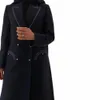 Шикарный однотонный женский пиджак Элегантный базовый повседневный офисный женский пиджак Lg Fi Peak Lapel Двубортный пиджак Только 1 шт. Traf D29k #