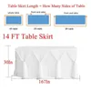 Table Skirt For Rectangle Multiple Occasions Showers Birthday Wedding Chiffon Baby Decor Tablecloth Party G5U7