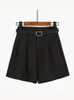 women's Summer Shorts Straight Casual High Waisted Suit Shorts 2024 New Korean Butt Solid Black Gray Bermuda Shorts for Women T3ks#