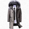 Parkas masculinos Fox Fur Collar Jaquetas acolchoadas para homens Rabbit Needle Scissor Liner com capuz Oversize Coldproof Winter Jacket Men ZT270 R8lN #