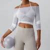 Aktif Gömlekler Seksi Yoga Üstler Kadınlar Mesh Uzun Kollu Nefes Alabilir Giyim Üst T-Shirt Hızlı Kuru Spor Fitness Fitness Egzersiz Egzersiz Salonu Giysileri