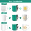 Gaufrage 3 pièces enveloppes de tasse en silicone par sublimation 3d, enveloppe de fixation de pince de tasse en silicone pour l'impression de tasses Hine de transfert de chaleur par sublimation