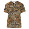 Camiseta de verano FI 3D Impresión Mamba Grass Jungle Camando Camando Camiseta Camete de caza para hombres Mujeres Copas de ropa de secado rápido Camas R1Vs#
