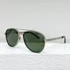 Sunglasses SHAV Metal Big Oval Men And Women FASHION Handmade Designer Uv400 Brand Alloy Silver Gold Glasses With Case