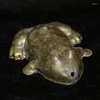 Bouteilles YIZHU CULTUER ART longueur 8 CM vieille chine Bronze fait à la main grenouille Statue goutte d'eau décoration cadeau Collection