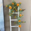 Decorative Flowers Garden Decor Simulation Rose Artificial Flower Vine Holiday Party Decoration Green Plants Fake Ruyi Orange Roses Vines