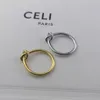 Hoop & Huggie Brand Korean Simple Fashion Style Accessories Knot Circle Finger Ring For Women Brass Plated 18K Gold High QualityHo207T